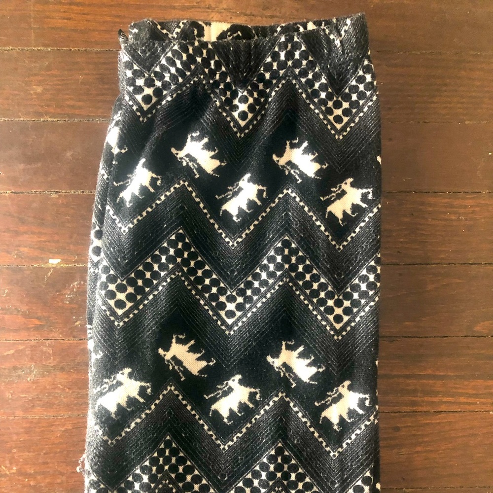 Black & White Cotton Holiday Leggings